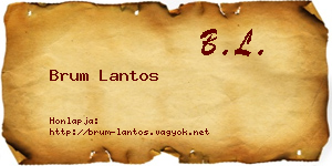 Brum Lantos névjegykártya